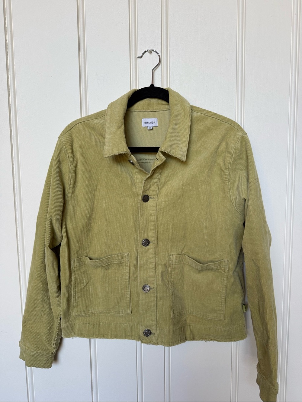 Ghanda Light Olive Corduroy Shirt Jacket